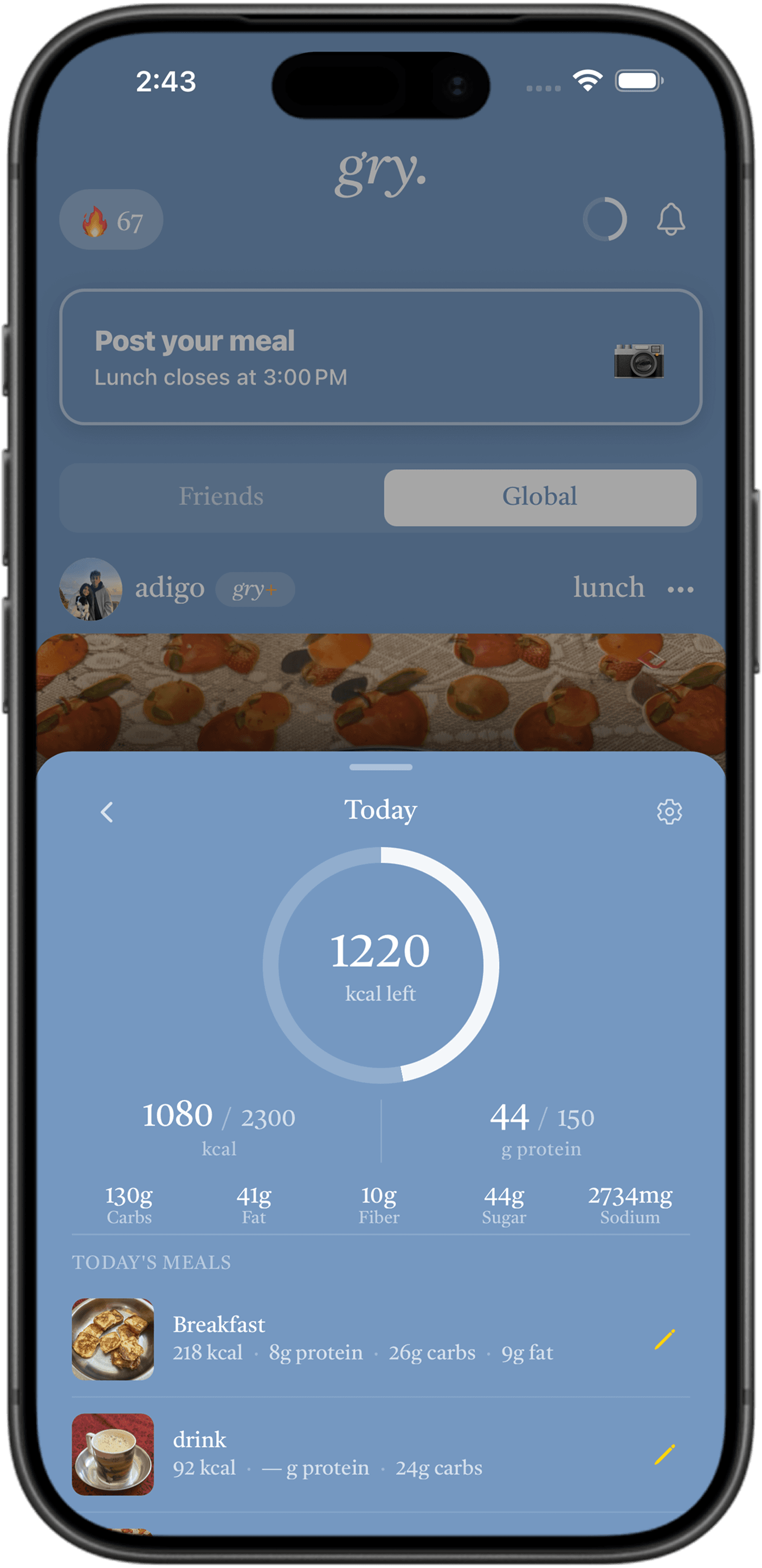 Gry Nutrition Screen